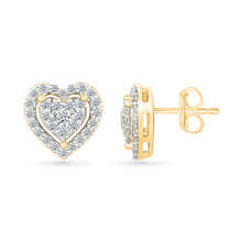 Heart Gold & Diamond Earrings