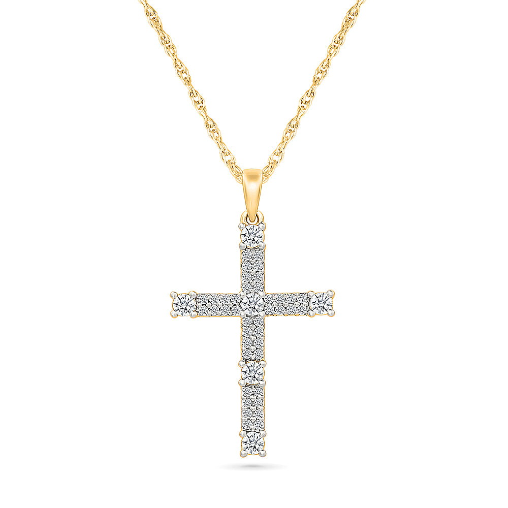 Celestial Halo Cross Pendant