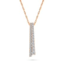 Double line Diamond & Gold Pendant