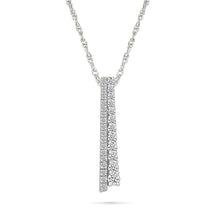 Double line Diamond & Gold Pendant