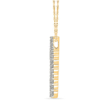 Double line Diamond & Gold Pendant