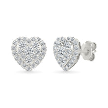 Double Halo Heart Diamond Earrings