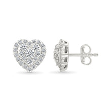 Double Halo Heart Diamond Earrings