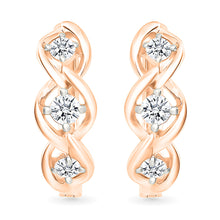 Twisted Gold & Diamond Earrings