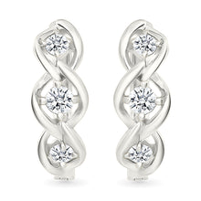 Twisted Gold & Diamond Earrings