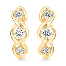 Twisted Gold & Diamond Earrings
