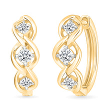 Twisted Gold & Diamond Earrings