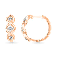 Twisted Gold & Diamond Earrings