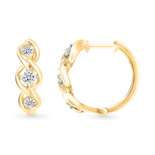 Twisted Gold & Diamond Earrings