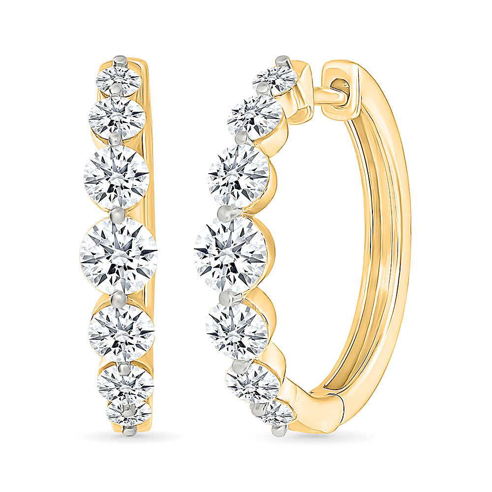 Glinting Gold & Diamond Earrings