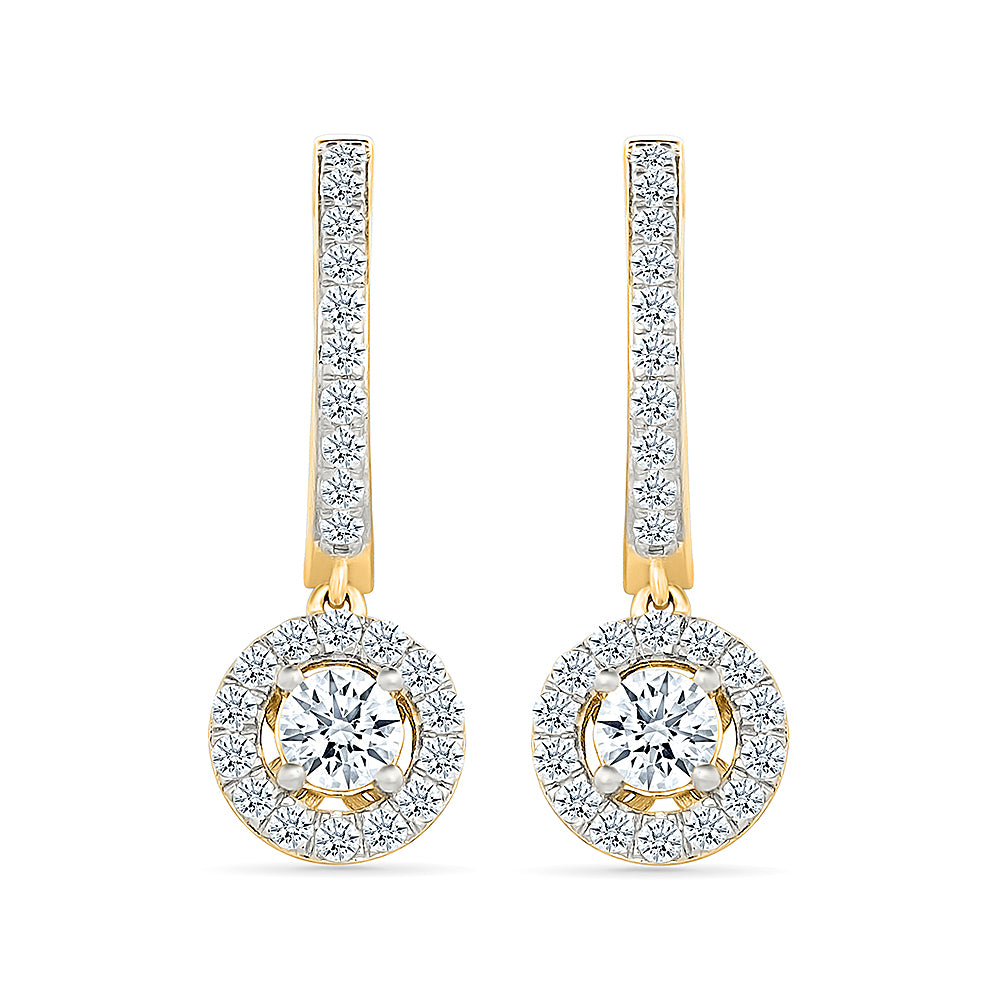 Drop  Gold & Diamond Earrings