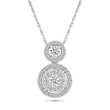 Vintage Double Circle Of Diamond Pendant