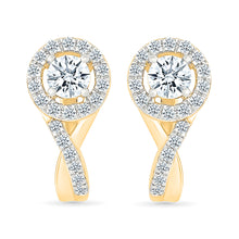 Charm Gold & Diamond Hoops Earrings