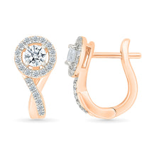 Charm Gold & Diamond Hoops Earrings