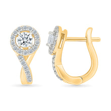 Charm Gold & Diamond Hoops Earrings