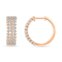 Radiant Diamond Hoops Earrings