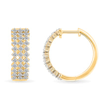 Radiant Diamond Hoops Earrings
