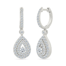Oval Gold & Diamond Dangling Earrings