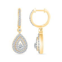 Oval Gold & Diamond Dangling Earrings