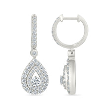 Oval Gold & Diamond Dangling Earrings