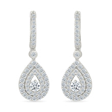 Oval Gold & Diamond Dangling Earrings