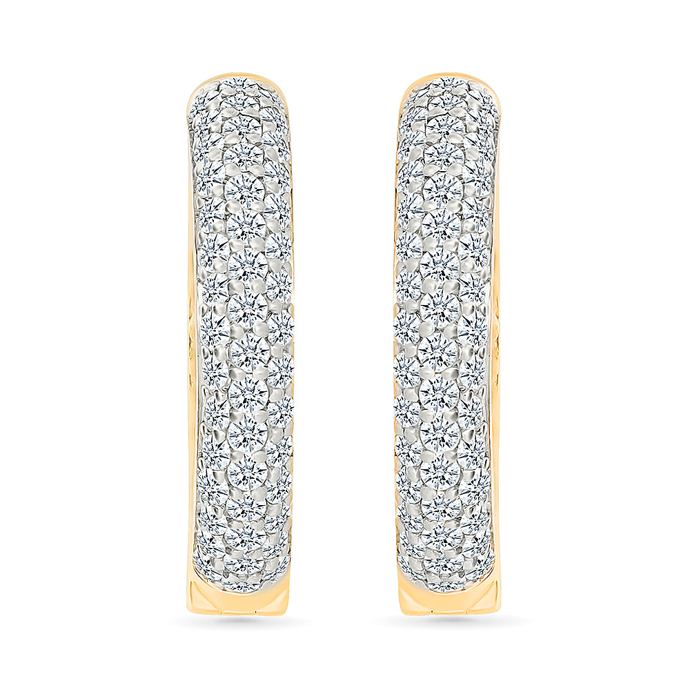 Classical Huggies Gold & Diamond Earrings