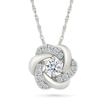 Diamond Swirl Blossom Pendant