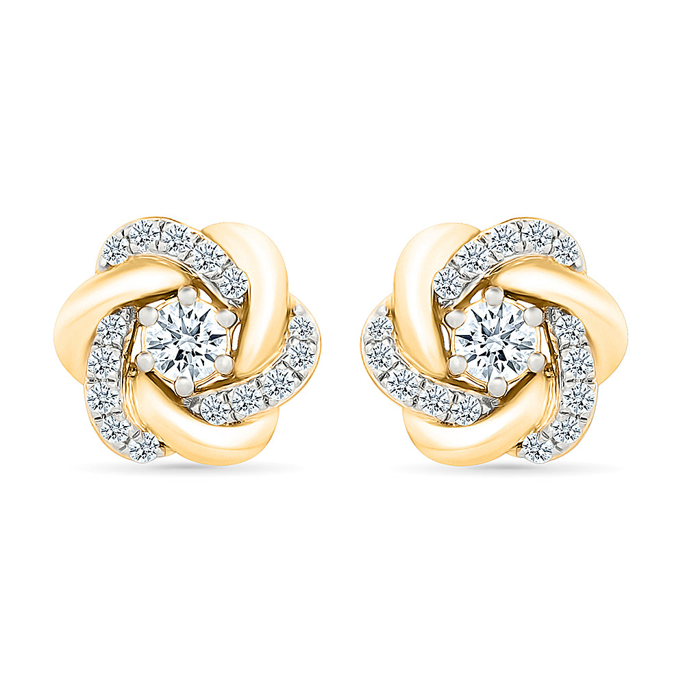 Floral Knot Diamond Studs Earrings
