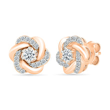 Floral Knot Diamond Studs Earrings
