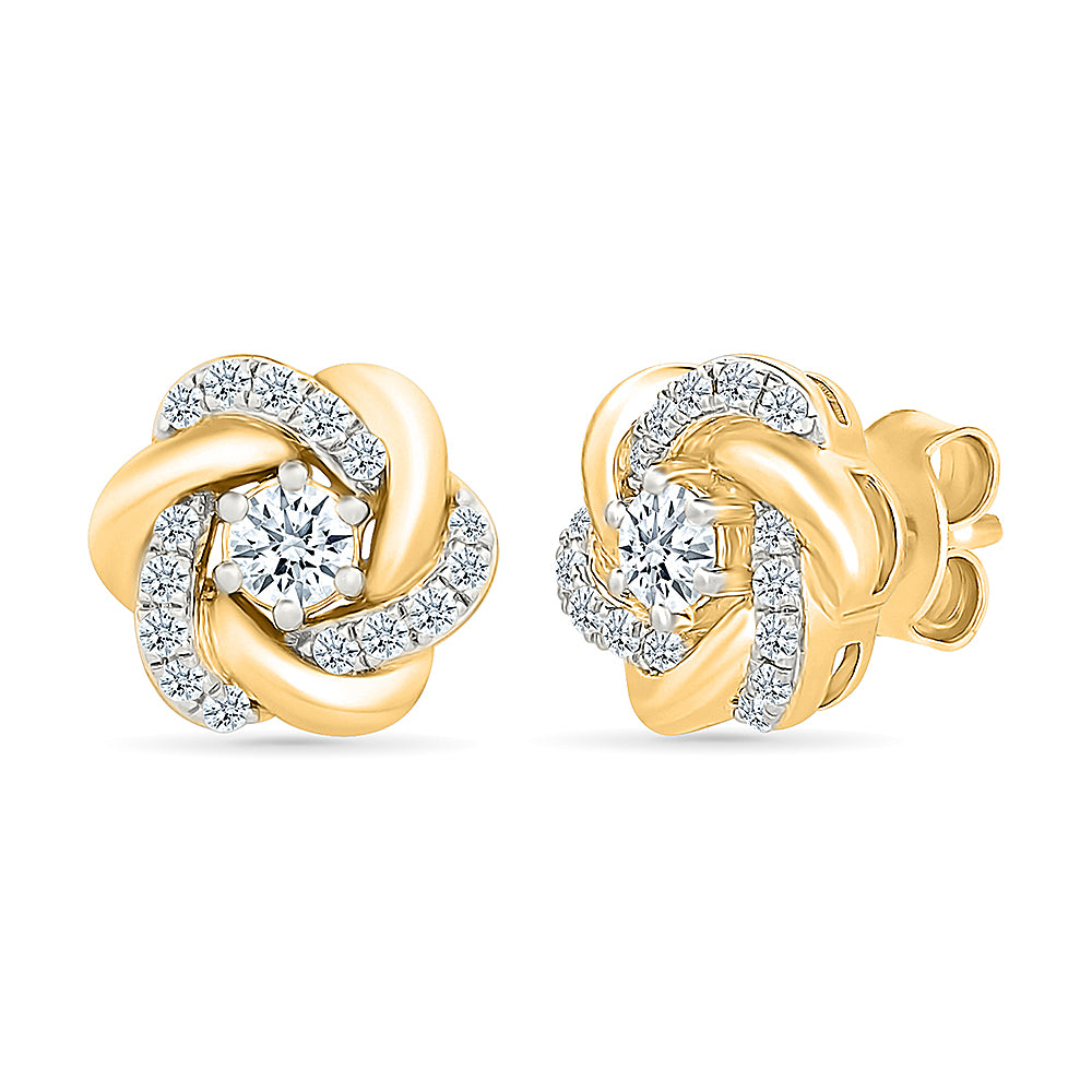 Floral Knot Diamond Studs Earrings