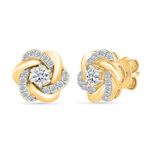 Floral Knot Diamond Studs Earrings