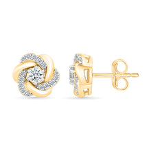 Floral Knot Diamond Studs Earrings