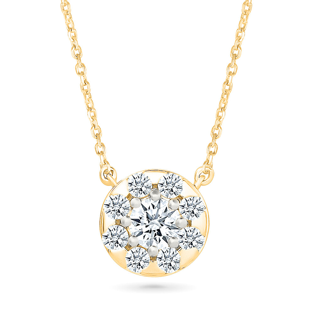 Diamond Floral Circle Necklace