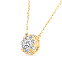 Diamond Floral Circle Necklace