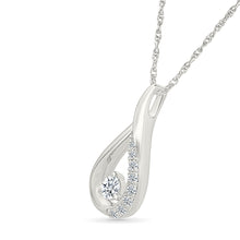 Flowing Dewdrop Diamond Pendant