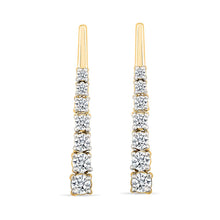 Timeless Twinkle Gold & Diamond Bar Earrings
