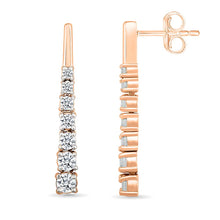 Timeless Twinkle Gold & Diamond Bar Earrings