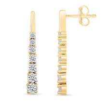 Timeless Twinkle Gold & Diamond Bar Earrings