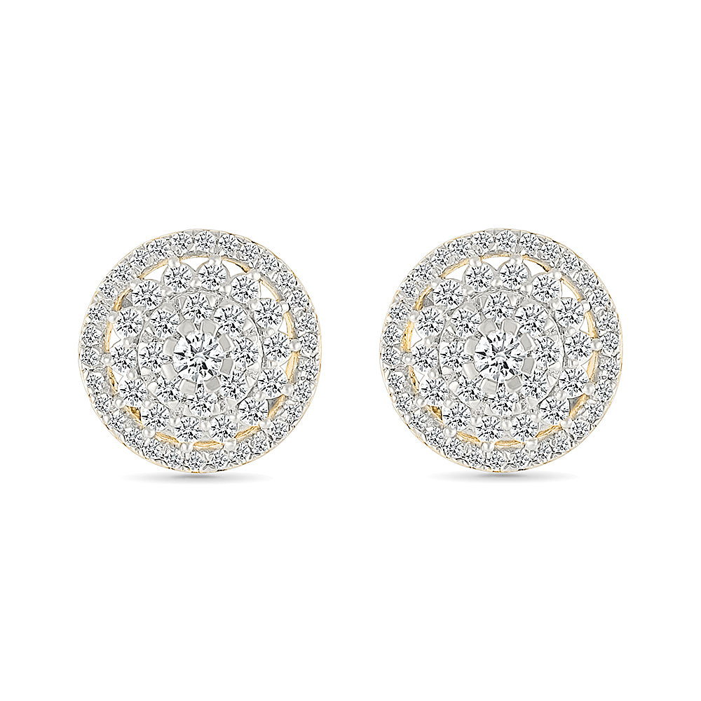 Sparkling Diamond Cluster Earrings