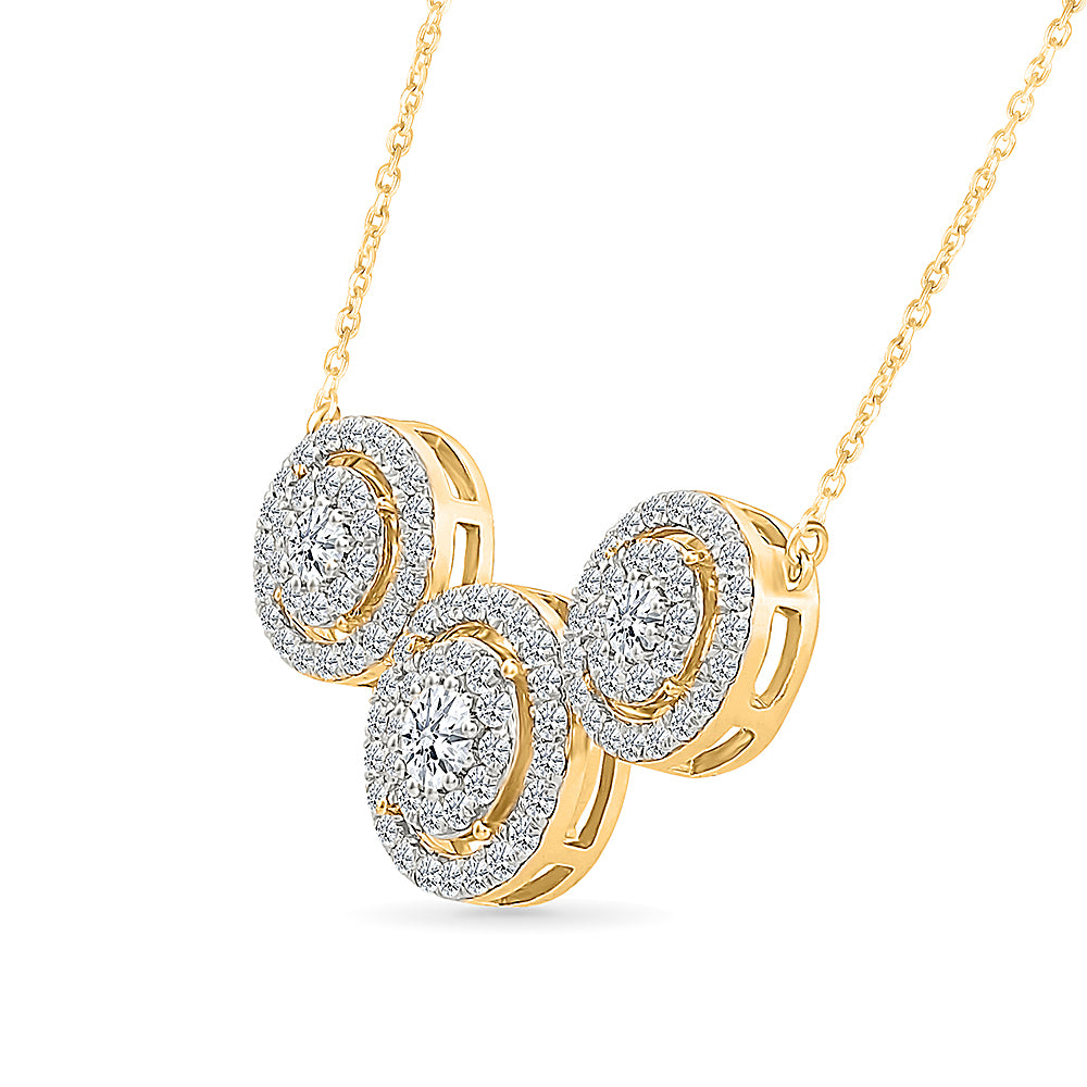 Three Circle Diamond Necklace