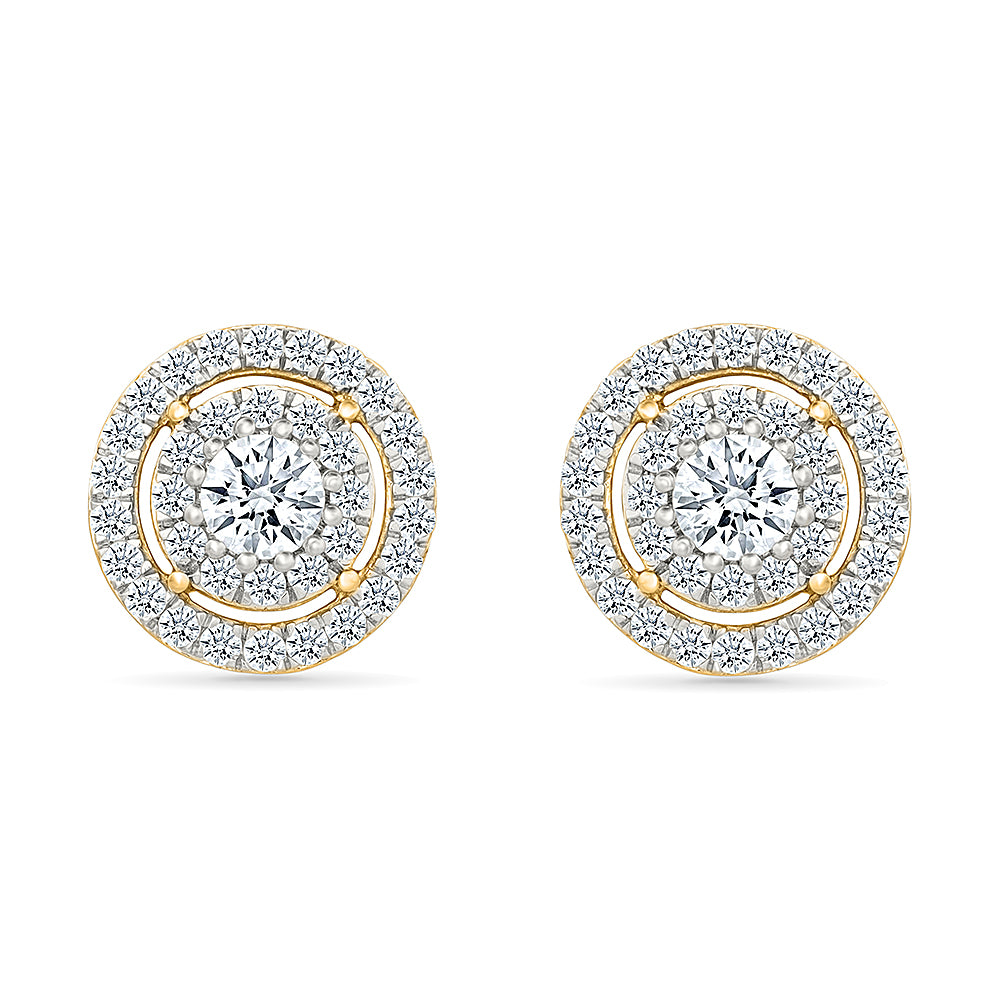 Stylish Gold & Diamond Earrings