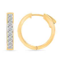 Impressive Gold & Diamond Hoops Earrings