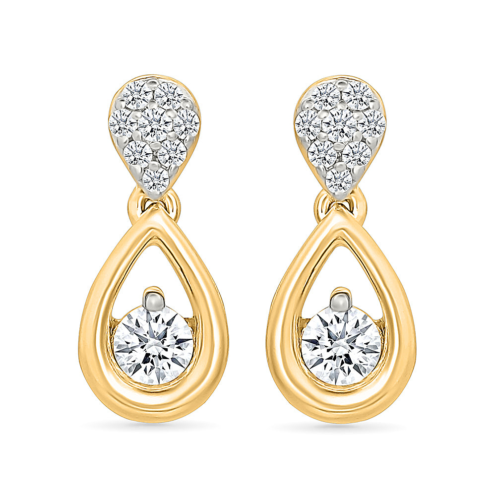 Celestial Dewdrop Diamond Halo Earrings