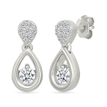 Celestial Dewdrop Diamond Halo Earrings