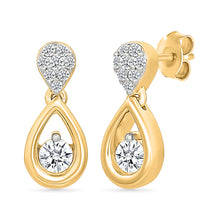Celestial Dewdrop Diamond Halo Earrings