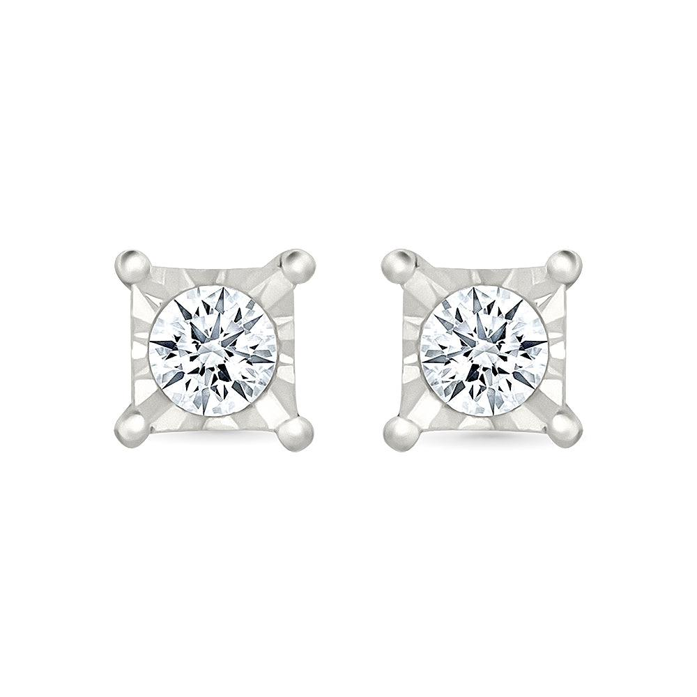Square Gold & Diamond  Earrings