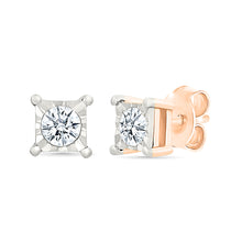 Square Gold & Diamond  Earrings