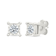Square Gold & Diamond  Earrings