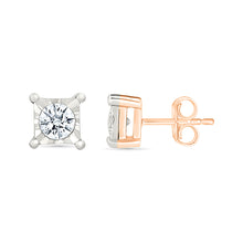 Square Gold & Diamond  Earrings