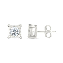Square Gold & Diamond  Earrings